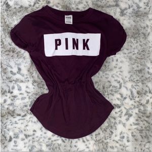Victoria's Secret Pink Maroon white XS tee